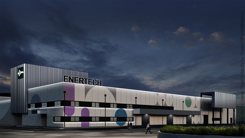 Разработка фасадных решений завода "Enertech" в Корее